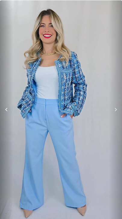 Chaqueta Tweed Azul