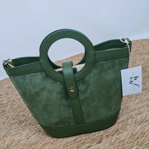Bolso Évano Verde Musgo de Piel- prueba