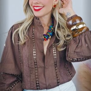 Camisa Sofía Marrón Choco